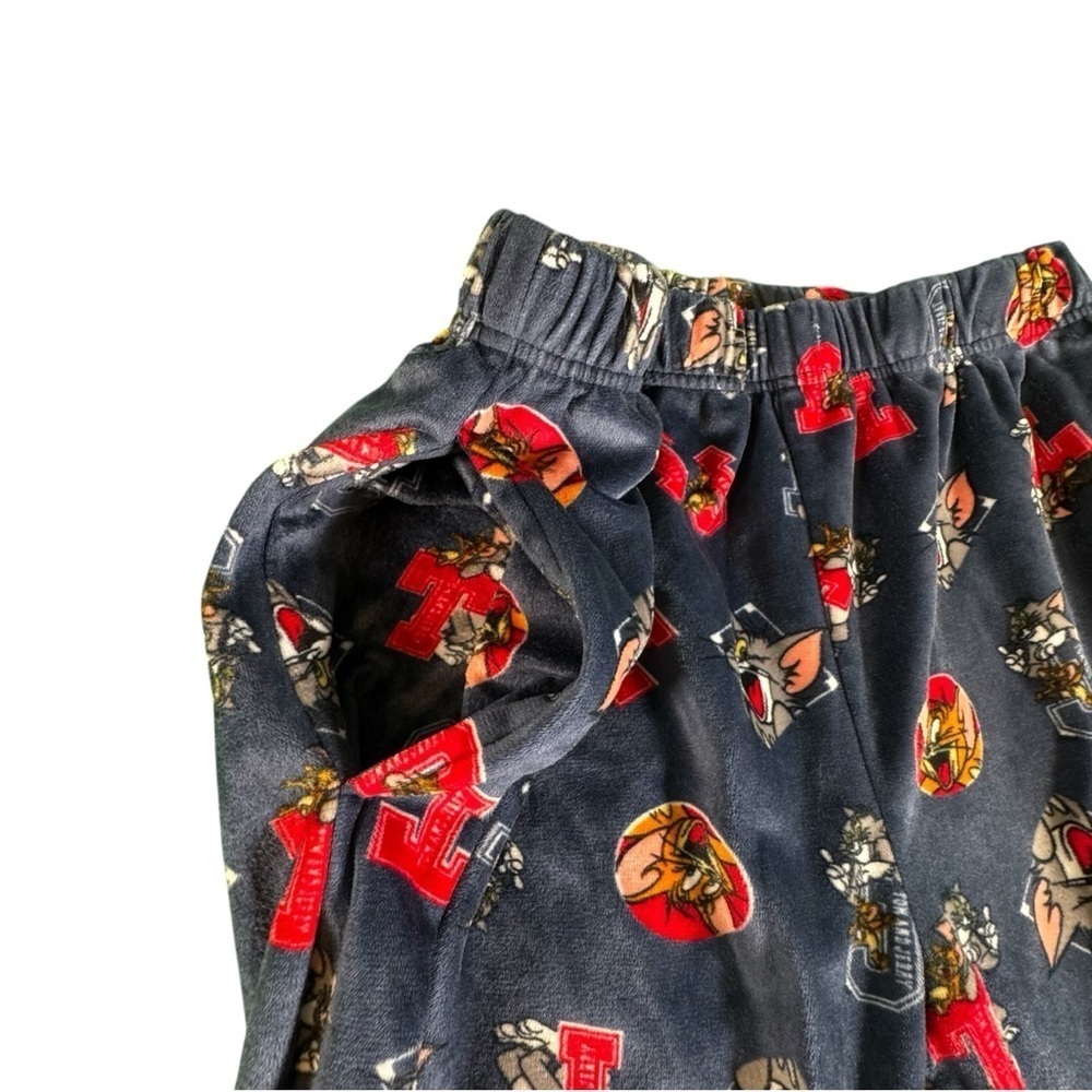 Tom & Jerry Aeropostale Women’s Lounge Pants Medium Blue Red Cartoon Print Soft - Picture 5 of 8